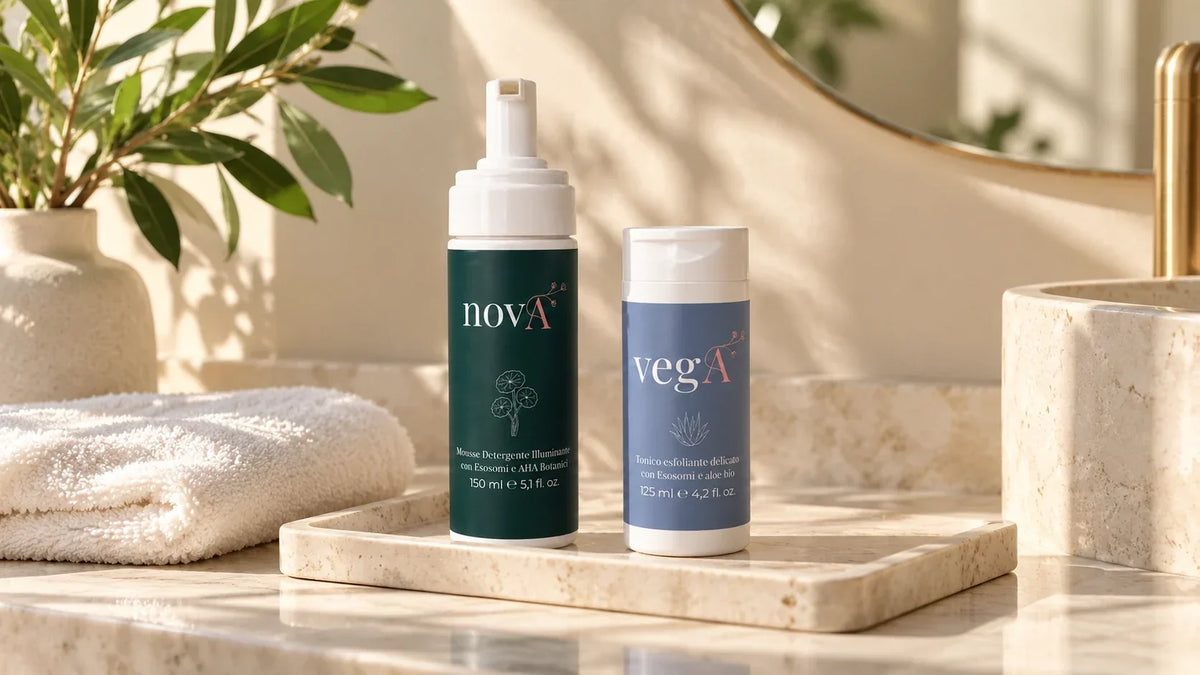 Skincare minimalista con esosomi: pochi prodotti scelti