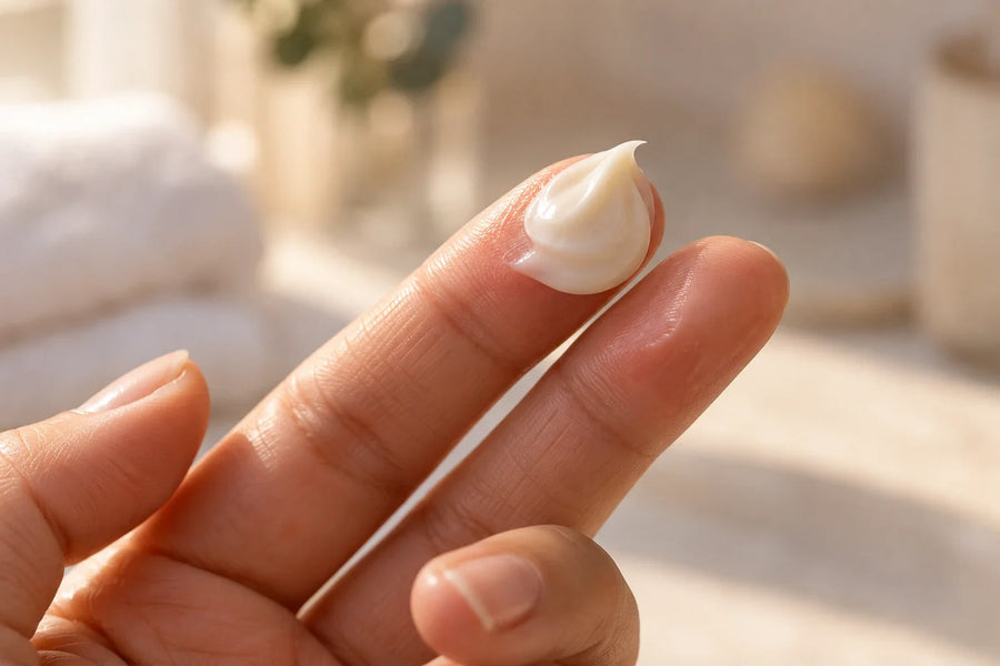 Crema astrA sulla punta delle dita