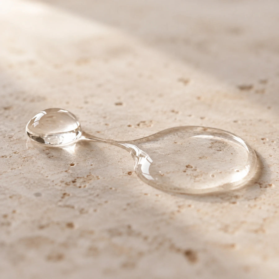 Goccia trasparente di texture del siero viso lyrA