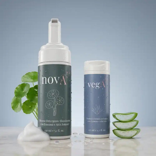Kit detergente e tonico viso esfoliante con aha ed esosomi