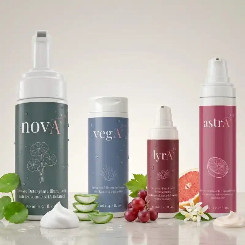Kit routine viso completa anti age detergente tonico siero e crema