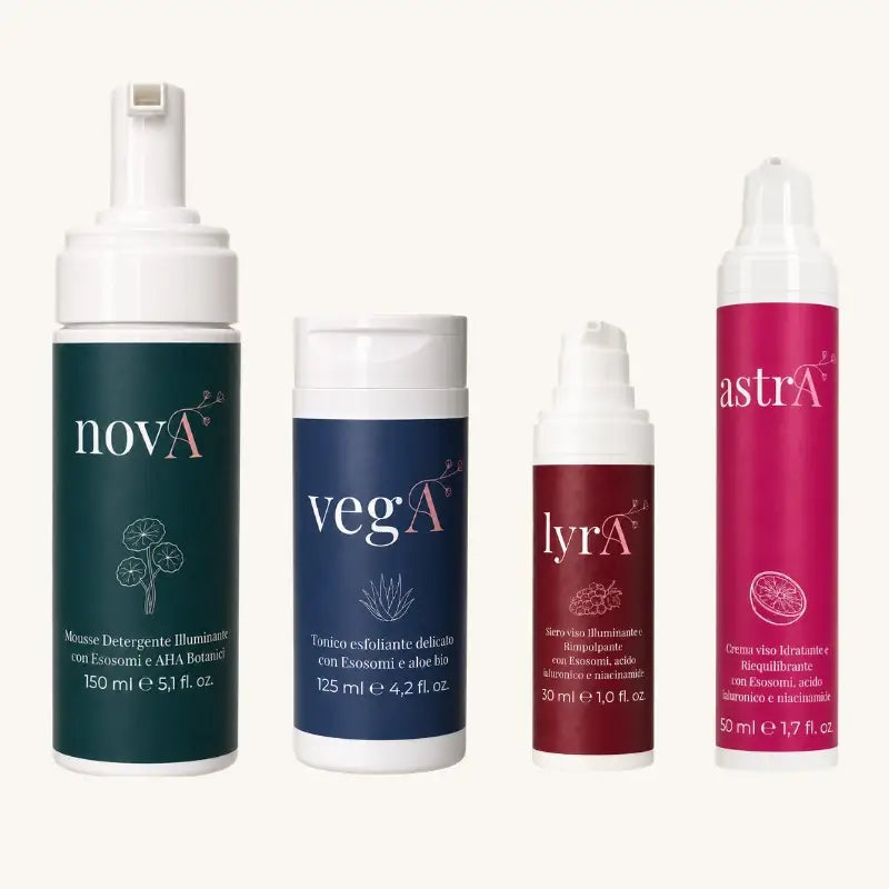 Kit Routine Completa Curamour: mousse novA, tonico vegA, siero lyrA e crema astrA